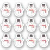 Schattige Sneeuwman Winter Seizoen Kerstmis Bujo P Sticker (Voorkant)