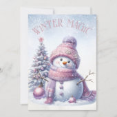 Schattige sneeuwman winterkerst feestdagenkaart (Voorkant)