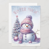 Schattige sneeuwman winterkerst feestdagenkaart (Voorkant / Achterkant)