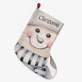 Schattige Sneeuwmannen Grote Kerstsok (Voorkant (Hangend))