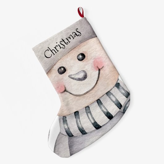 Schattige Sneeuwmannen Grote Kerstsok (Achterkant (Hangend))