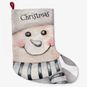 Schattige Sneeuwmannen Grote Kerstsok (Voorkant)