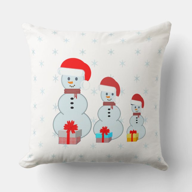 Schattige sneeuwmannen kussen (Voorkant)