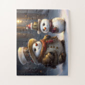 Schattige Sneeuwmannen Legpuzzel (Verticaal)