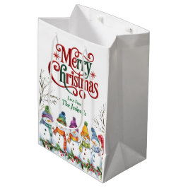 Schattige Sneeuwmannen Prettig Kerstfeest Medium Cadeauzakje