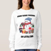 Schattige Sneeuwmansweatshirt: "Snow Many Friends" Trui (Voorkant)