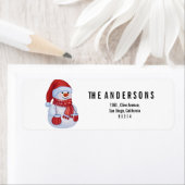 schattige sneeuwpop etiket (Insitu)