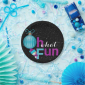 schattige sneeuwpop met feestversiering papieren bordje (Feest)