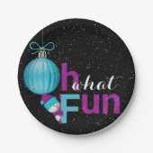 schattige sneeuwpop met feestversiering papieren bordje (Voorkant)