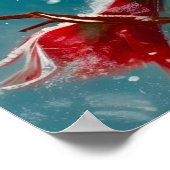 Schattige  sneeuwpopje kerst poster (Hoek)