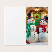 Schattige sneeuwpoppen kerst Kaart (Buitenkant ongevouwen)