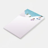 Schattige Sneeuwpoppen op Snowboard Post-it® Notes (Schuin)