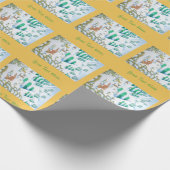 schattige sneeuwscène met fox en konijnen cadeaupapier (Hoek)