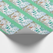 schattige sneeuwscène met fox en konijnen cadeaupapier (Hoek)