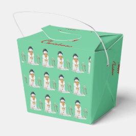 schattige sneeuwscène voor kerst bedankdoosjes