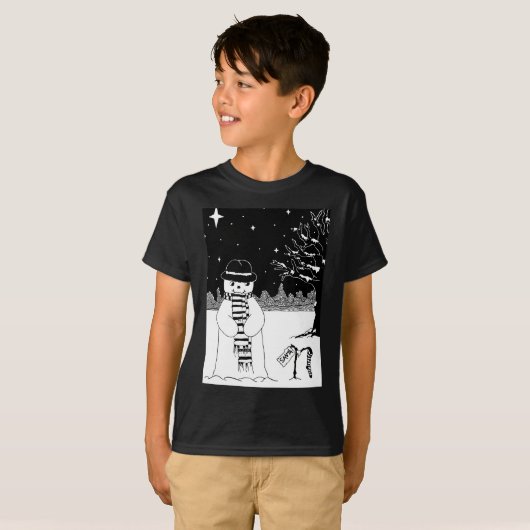 schattige sneeuwscène voor kerst t-shirt (Voorkant volledig)