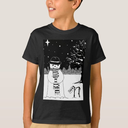 schattige sneeuwscène voor kerst t-shirt (Voorkant)