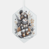 Schattige sneeuwskiën glas ornament (Voorkant links)