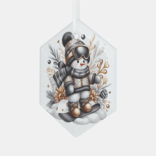 Schattige sneeuwskiën glas ornament (Voorkant links)