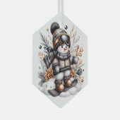 Schattige sneeuwskiën glas ornament (Voorkant Rechts)