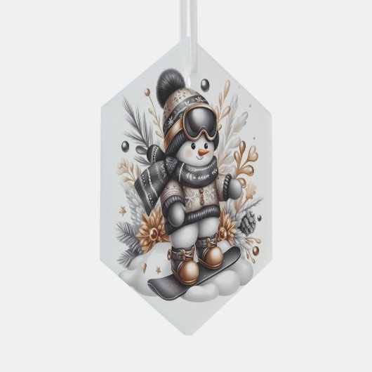 Schattige sneeuwskiën glas ornament (Voorkant Rechts)