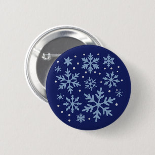 Schattige Sneeuwvlok Kerstmis Winter Vakantie Geze Ronde Button 5,7 Cm