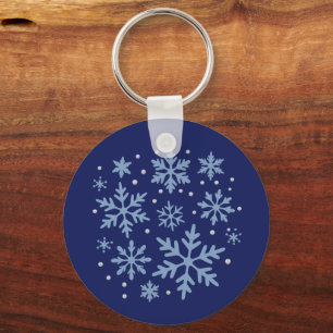 Schattige Sneeuwvlok Kerstmis Winter Vakantie Geze Sleutelhanger