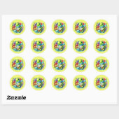 Schattige snel-beter schildpad ronde sticker (Vel)