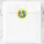 Schattige snel-beter schildpad ronde sticker (Tas)