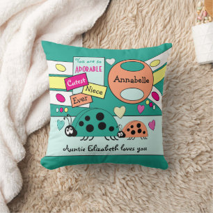 Schattige snijnicht ooit ladybugs groen sinaasappe kussen