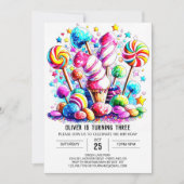 Schattige Snoep Boho Kids Verjaardag Kaart (Voorkant)