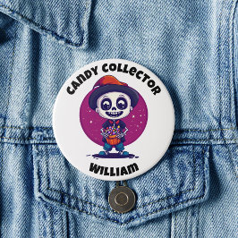 Schattige Snoep Collector Skeleton Boys Halloween Ronde Button 7,6 Cm