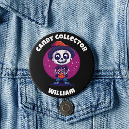 Schattige Snoep Collector Skeleton Boys Halloween Ronde Button 7,6 Cm