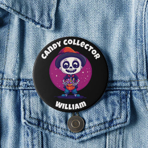 Schattige Snoep Collector Skeleton Boys Halloween Ronde Button 7,6 Cm