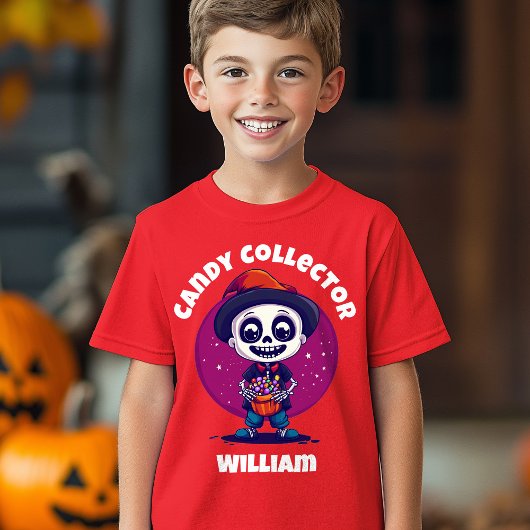Schattige Snoep Collector Skeleton Boys Halloween T-shirt