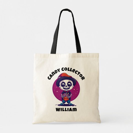 Schattige Snoep Collector Skeleton Boys Halloween Tote Bag (Achterkant)