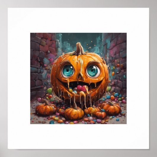 Schattige Snoep Halloween pompoen Poster (Voorkant)