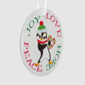 Schattige Snoep Hart Pinguïn Kinder Ornament (voorkant)