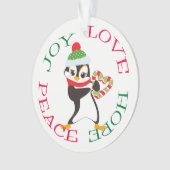 Schattige Snoep Hart Pinguïn Kinder Ornament (voorkant)