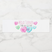 Schattige snoep hart valentijnen water fles label waterfles etiket (Enkel label)