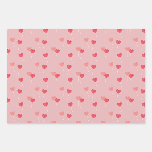 Schattige Snoep Heart Wrap Paper Flat Sheet Set va (Voorkant 3)