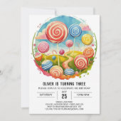 Schattige Snoep Lollipop Verjaardag Kaart (Voorkant)