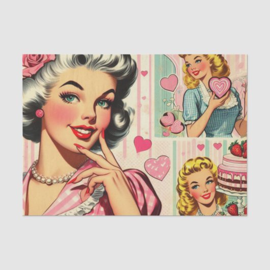 Schattige Snoep Pin Up Tissuepapier (Voorkant)