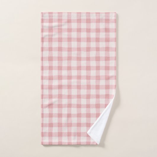 Schattige snoep roze pastel plaid handdoek (Handdoek)