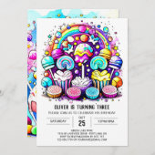 Schattige Snoep Sweet Chocolate Verjaardag Kaart (Voorkant / Achterkant)