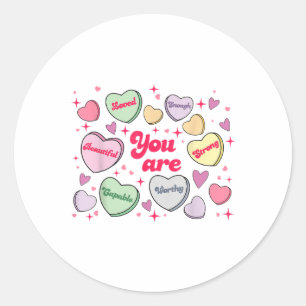 Schattige Snoep Sweet Hearts Teacher Valentijnsdag Ronde Sticker