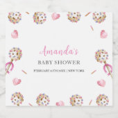 Schattige Snoep Valentijn Sweetheat Baby shower Sparkling Wijnetiket (Enkel label)