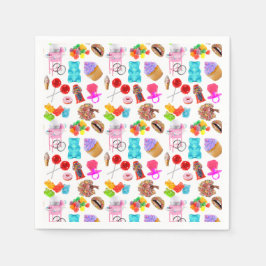 Schattige Snoep Verjaardag Servet