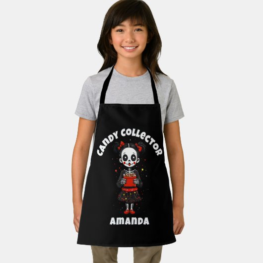 Schattige Snoep Verzamelaar Skelet Kinder Hallowee Schort (Insitu)