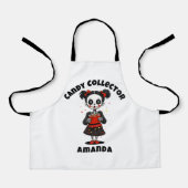 Schattige Snoep Verzamelaar Skelet Kinder Hallowee Schort (Voorkant)